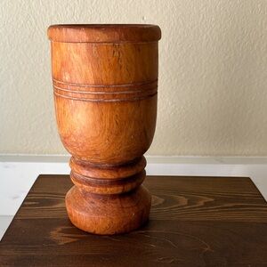 Vintage Wooden Mortar Hand Turned